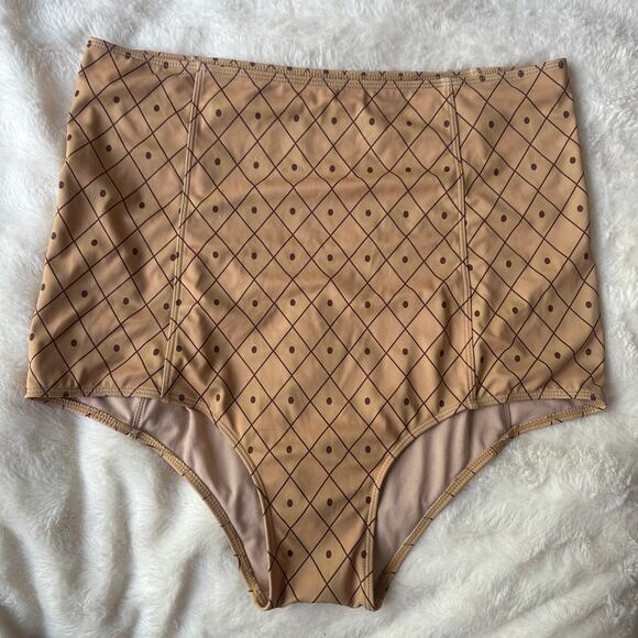 Kortni Jeane Birthday Pineapple Extra High Waist Rise Swim Bottoms Bikini L - Picture 9 of 9
